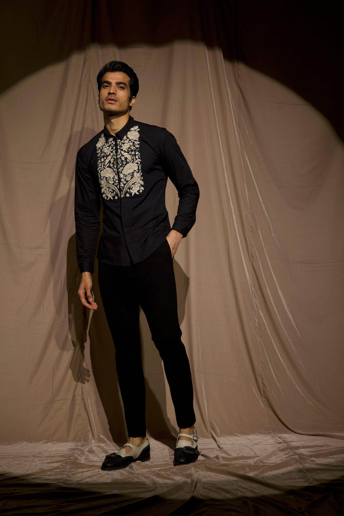 EMBROIDERED BIB SHIRT - dash and dot dash and dot