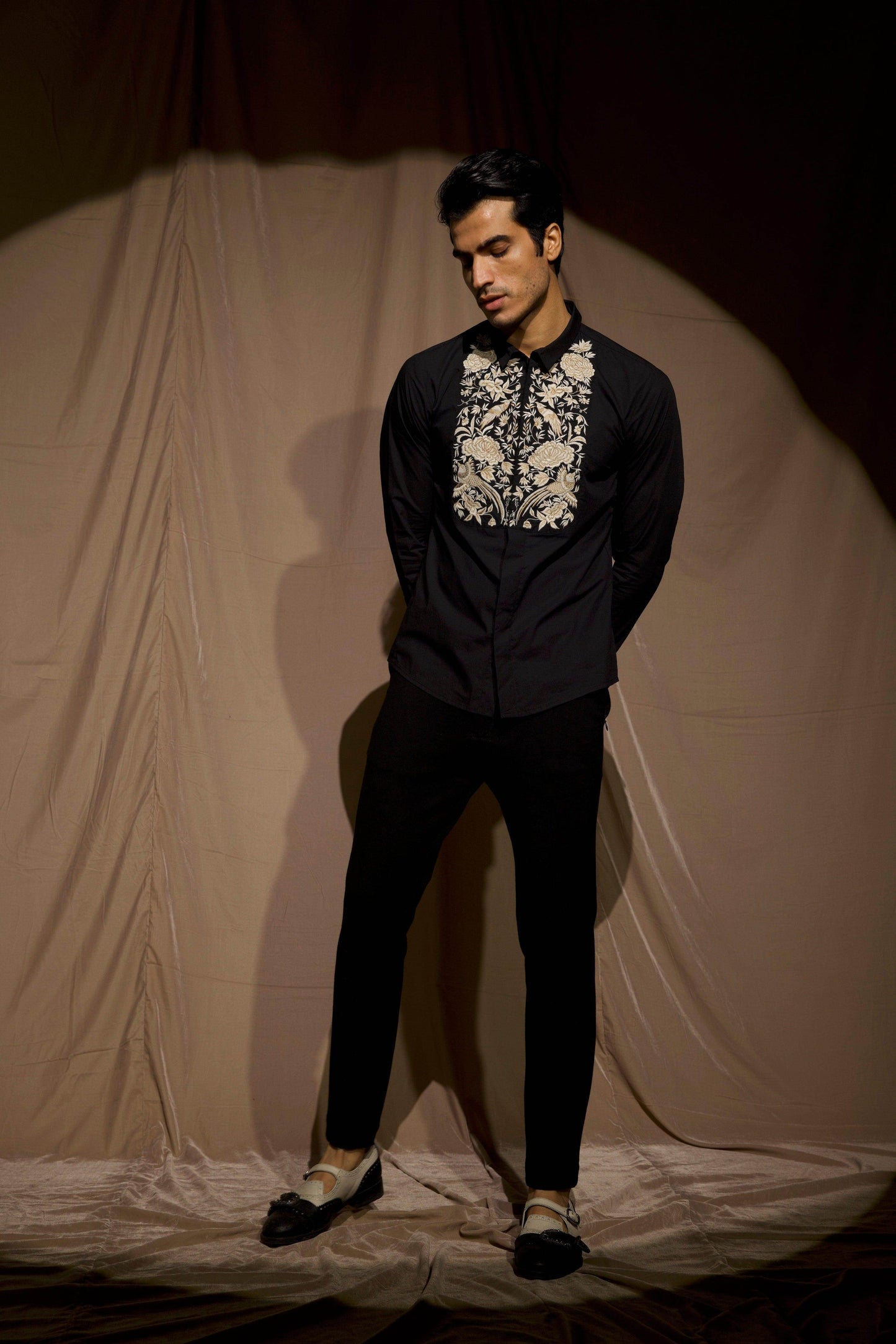 EMBROIDERED BIB SHIRT - dash and dot