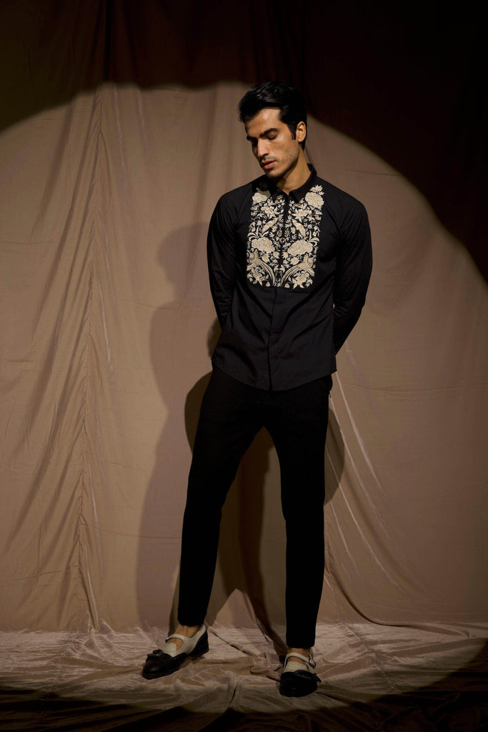 EMBROIDERED BIB SHIRT - dash and dot dash and dot