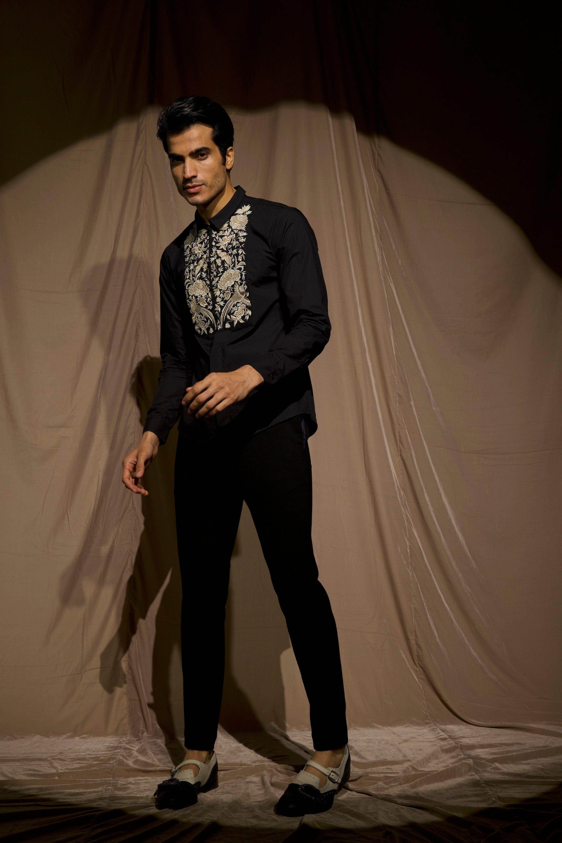 EMBROIDERED BIB SHIRT - dash and dot