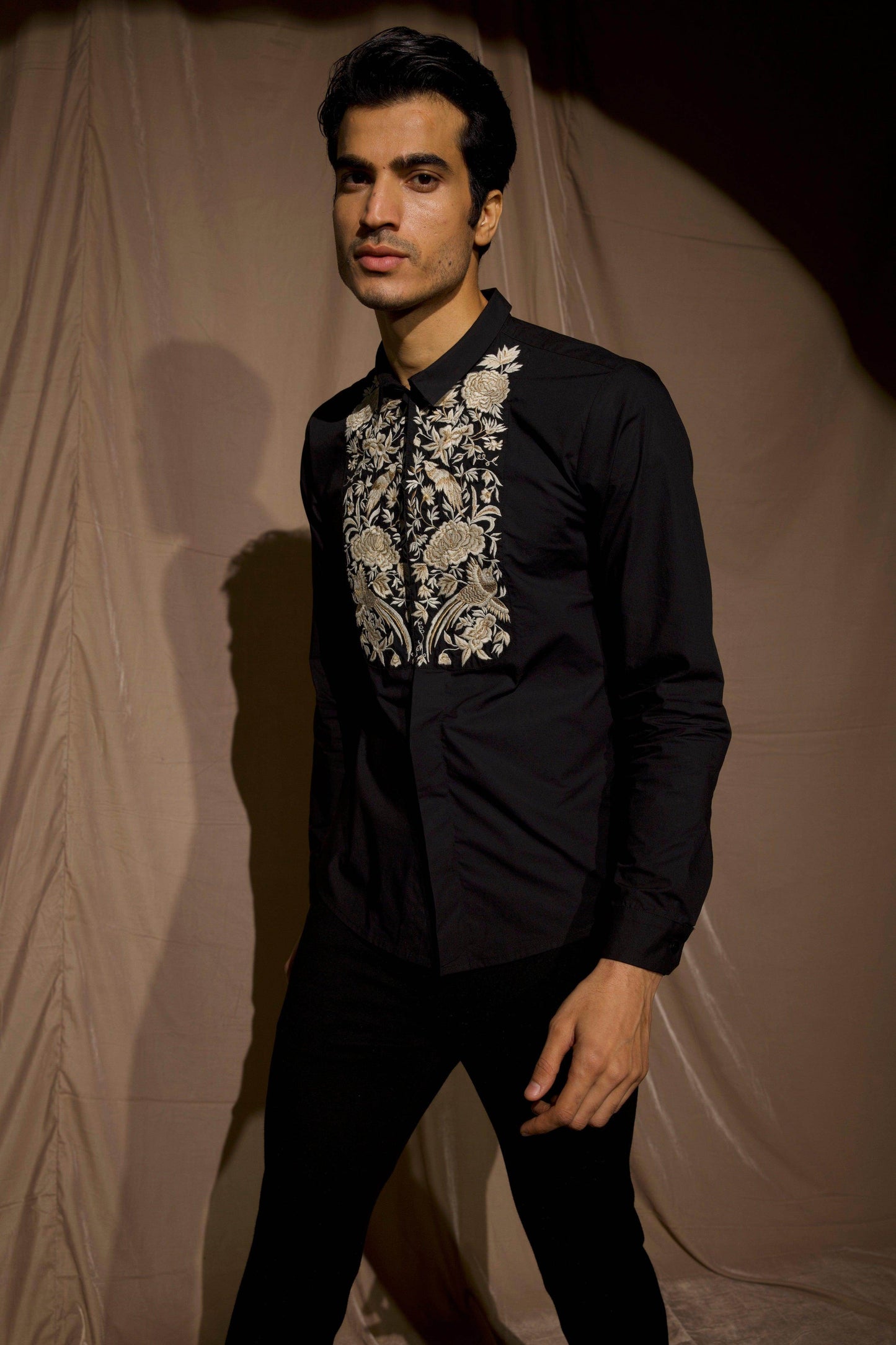 EMBROIDERED BIB SHIRT - dash and dot