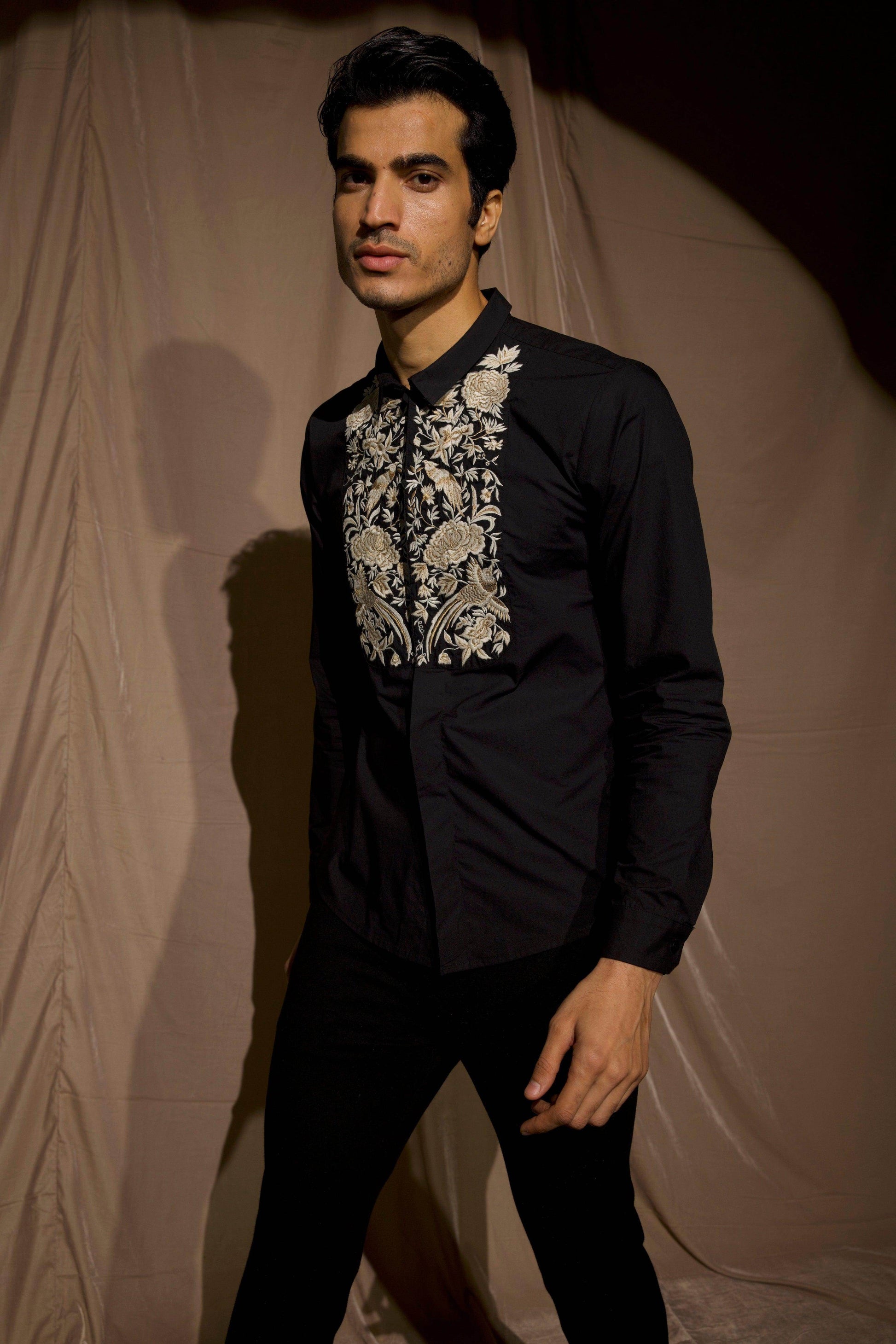 EMBROIDERED BIB SHIRT - dash and dot