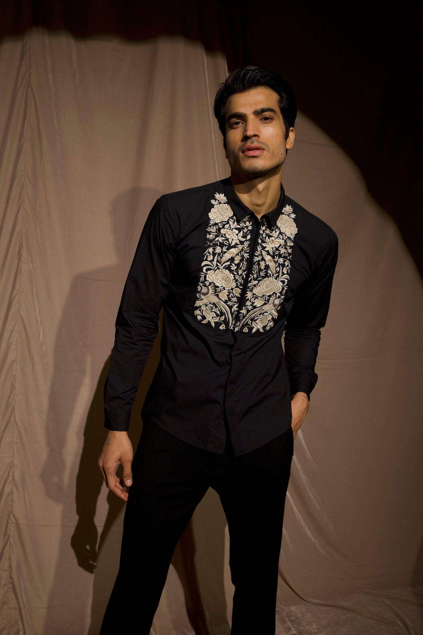 EMBROIDERED BIB SHIRT - dash and dot