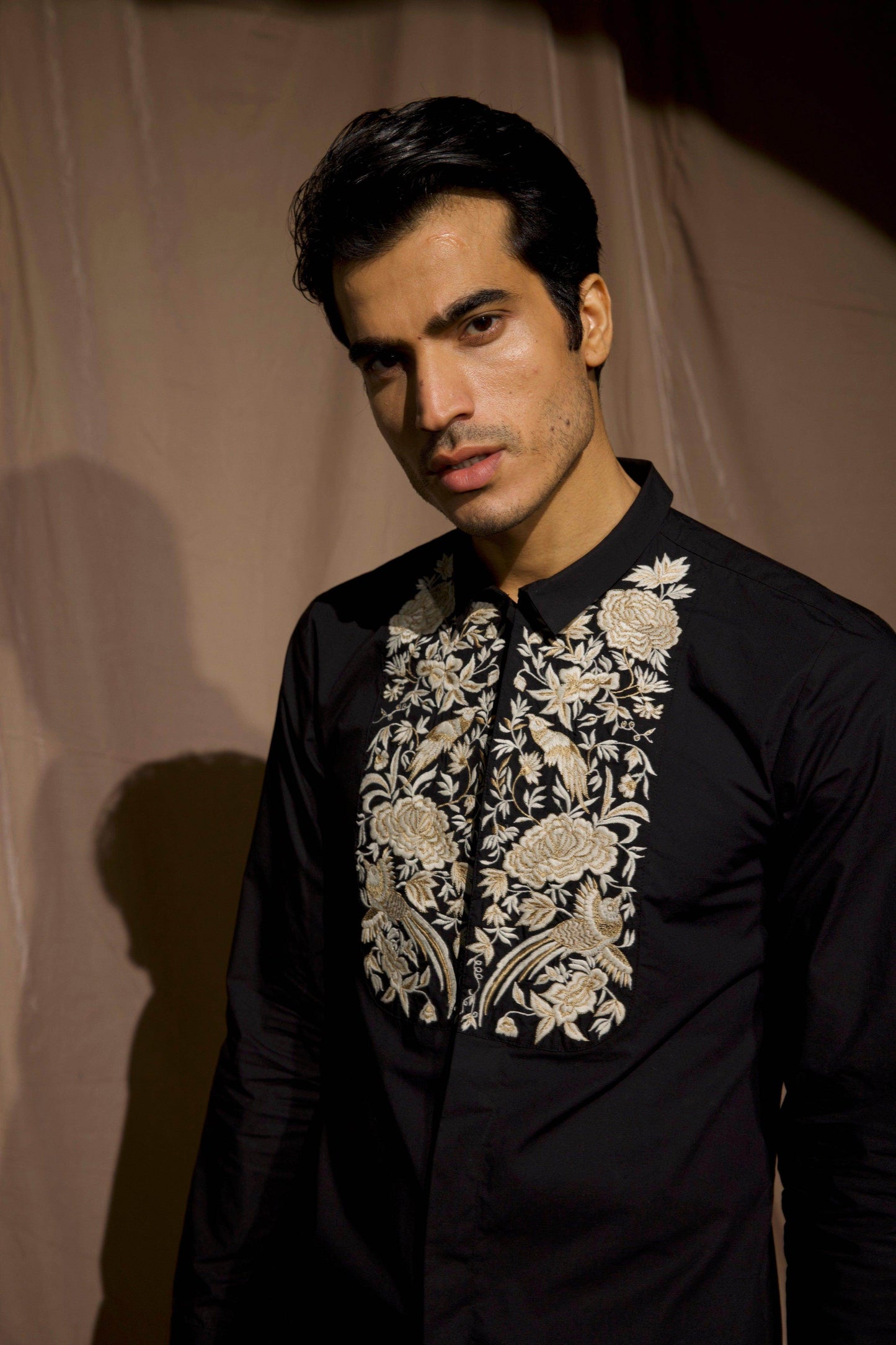 EMBROIDERED BIB SHIRT - dash and dot