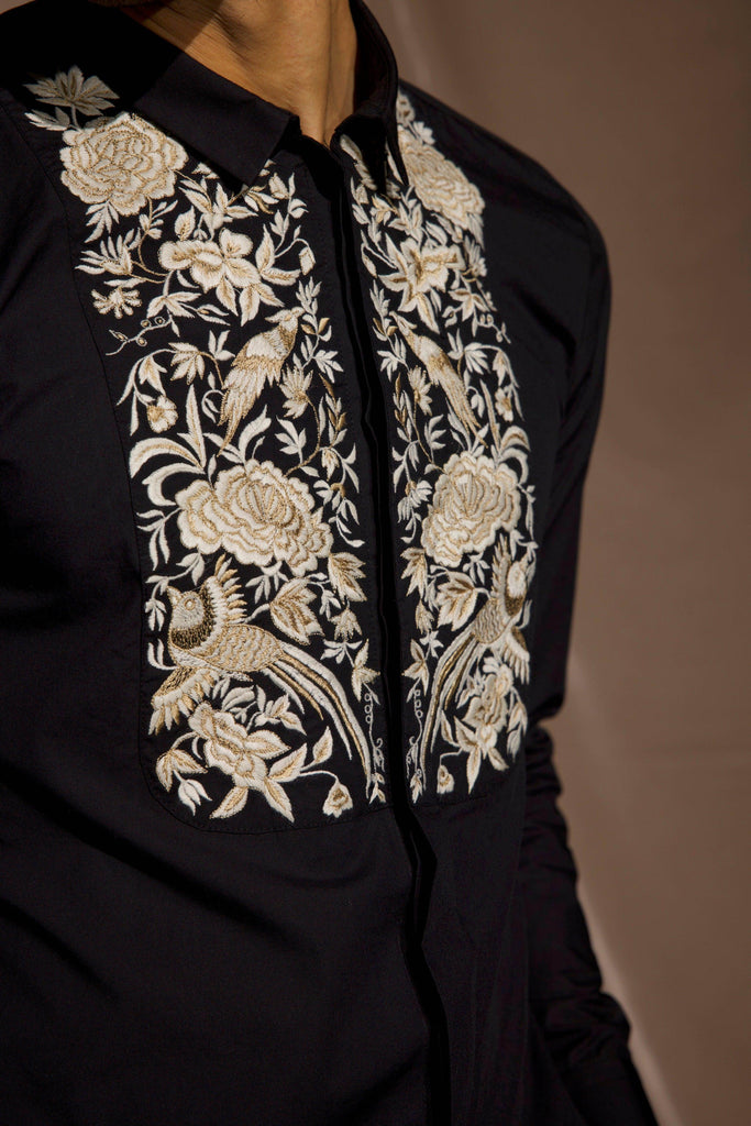 EMBROIDERED BIB SHIRT - dash and dot dash and dot