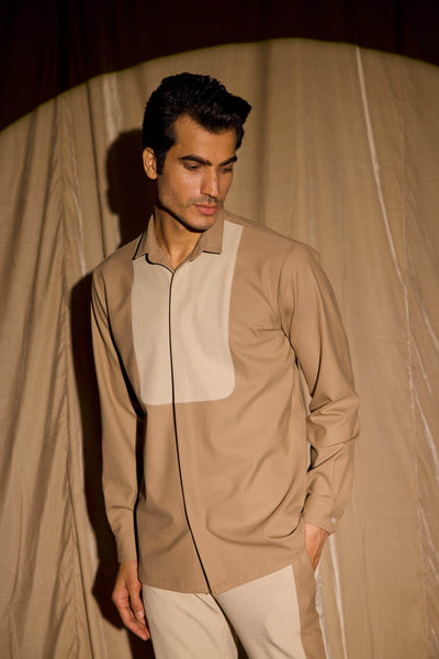 KHAKI BLOCKED SET - dash and dot