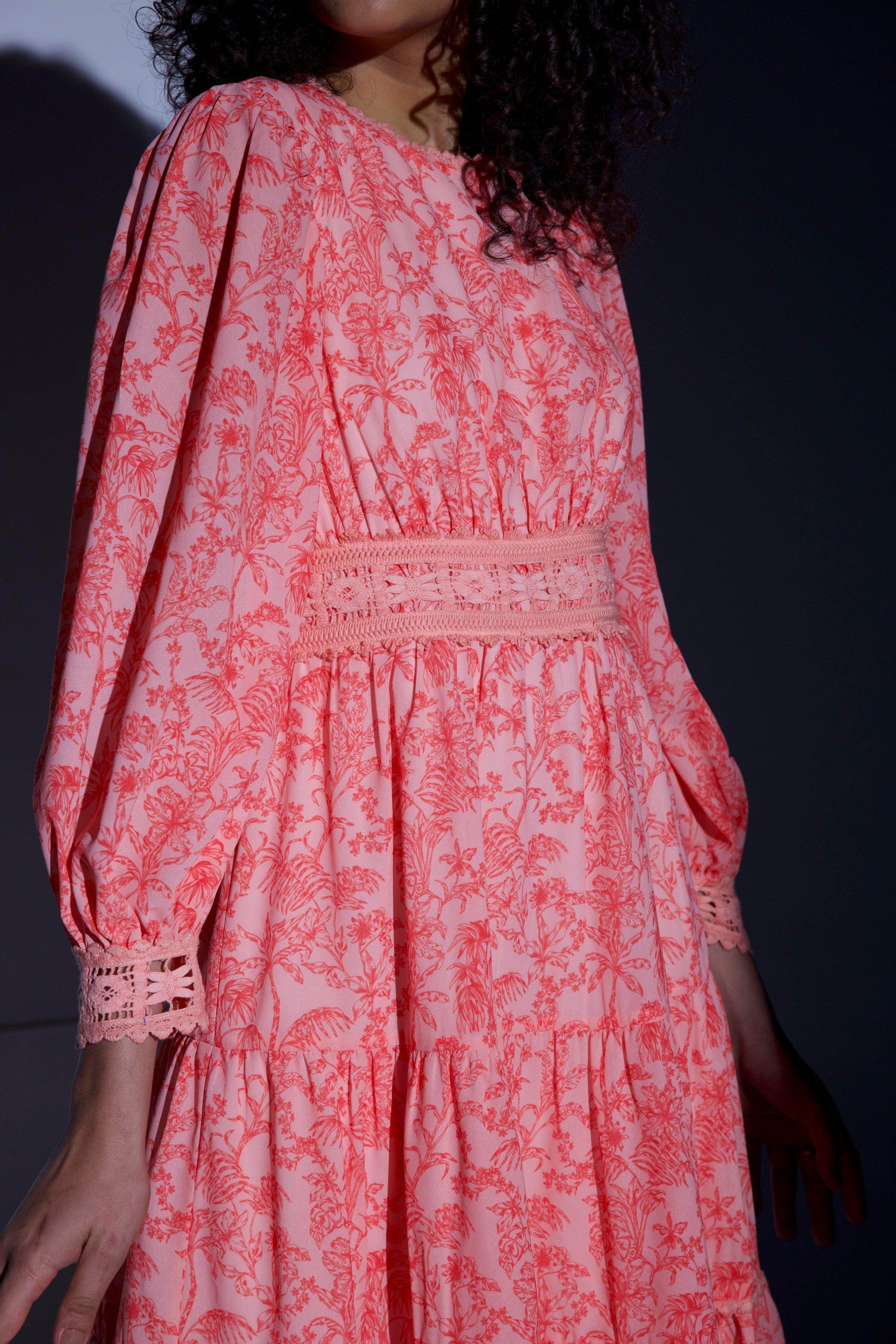 PRINTED LACE DRESS - dash and dot