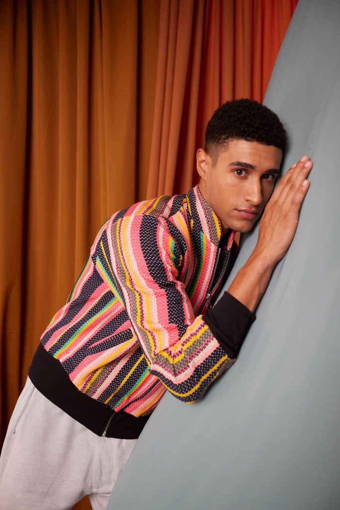 MULTI STRIPE BOMBER - dash and dot dash and dot