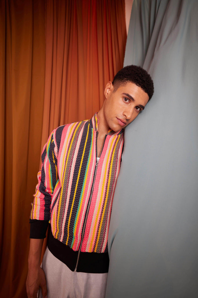 MULTI STRIPE BOMBER - dash and dot dash and dot