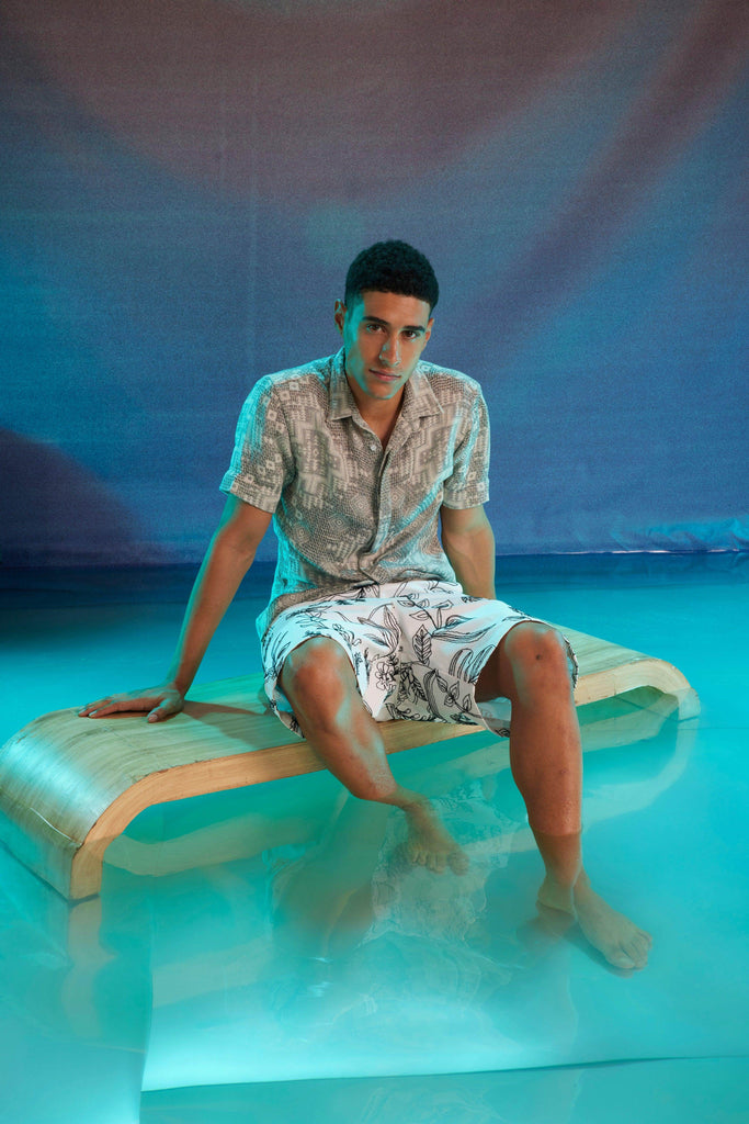 EMBROIDERED LONG SHORTS - dash and dot dash and dot