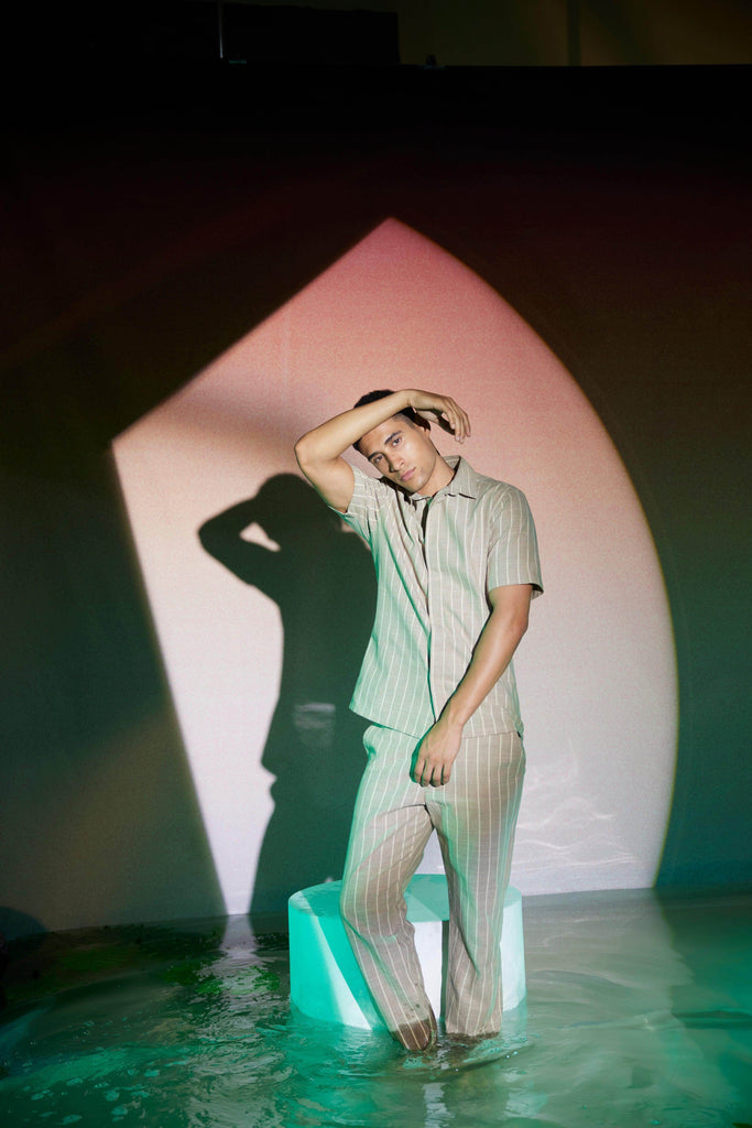 STRIPE COTTON PANT - dash and dot dash and dot