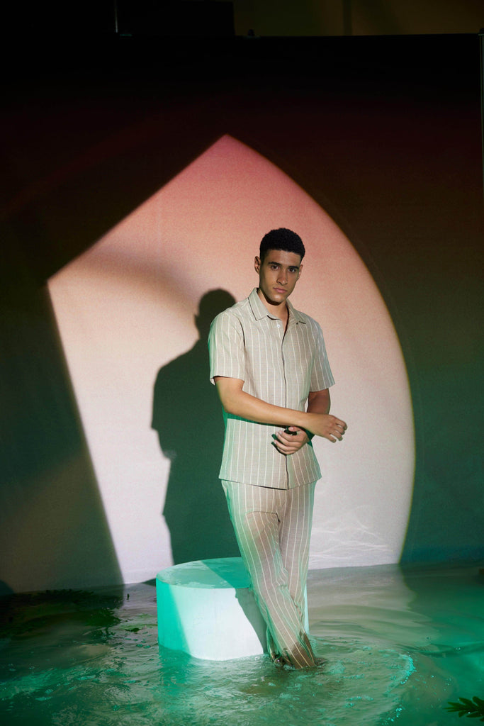 STRIPE COTTON PANT - dash and dot dash and dot