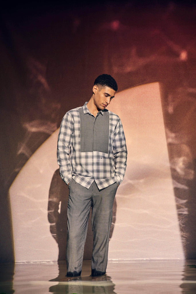 BIB CHECKED SET - dash and dot dash and dot