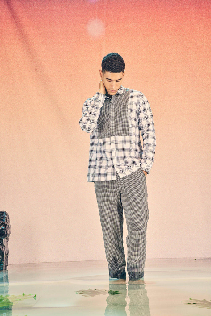 BIB CHECKED SET - dash and dot dash and dot