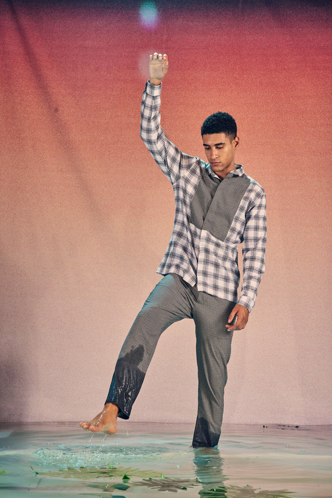 BIB CHECKED SET - dash and dot dash and dot