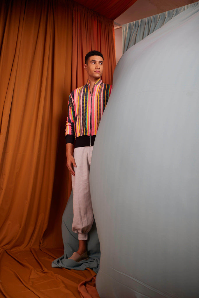 MULTI STRIPE BOMBER - dash and dot dash and dot