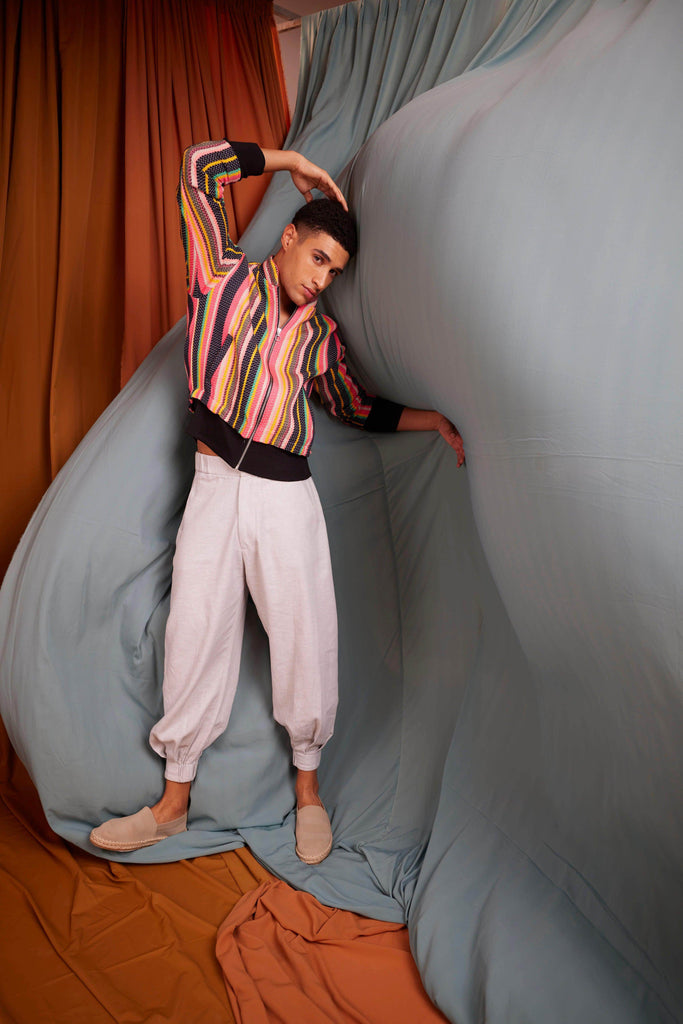 MULTI STRIPE BOMBER - dash and dot dash and dot