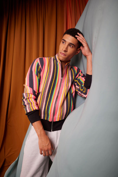 MULTI STRIPE BOMBER - dash and dot