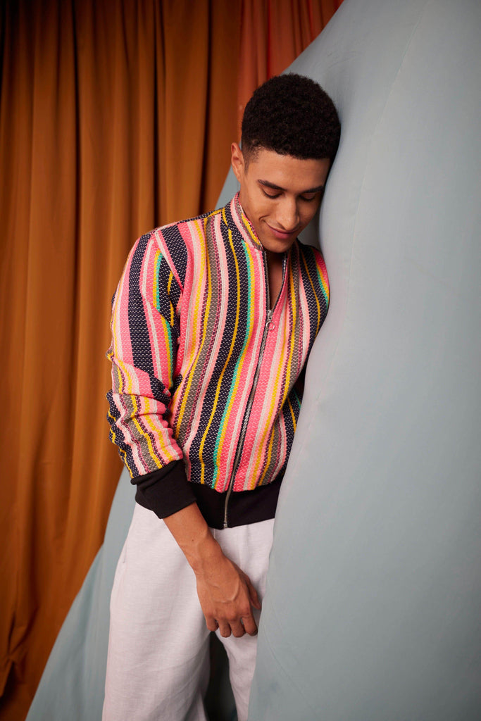 MULTI STRIPE BOMBER - dash and dot dash and dot