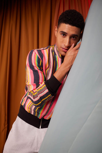 MULTI STRIPE BOMBER - dash and dot