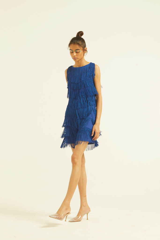 ROYAL BLUE FRINGE DRESS - dash and dot dash and dot