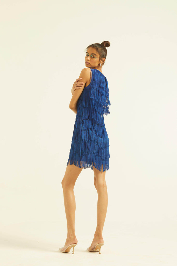 ROYAL BLUE FRINGE DRESS - dash and dot dash and dot