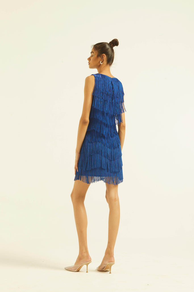 ROYAL BLUE FRINGE DRESS - dash and dot dash and dot