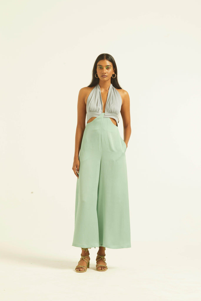 HALTER CUTOUT JUMPSUIT - dash and dot dash and dot