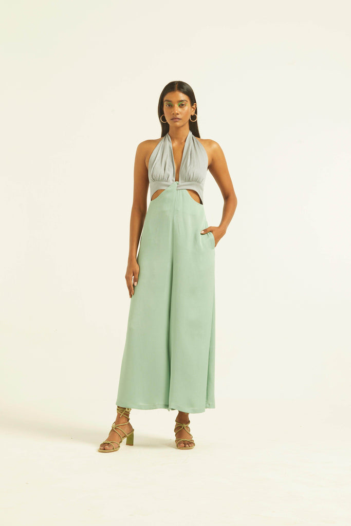 HALTER CUTOUT JUMPSUIT - dash and dot dash and dot