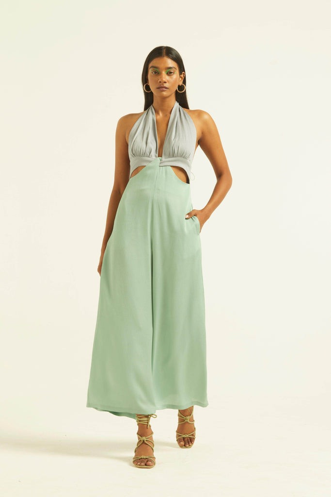 HALTER CUTOUT JUMPSUIT - dash and dot dash and dot