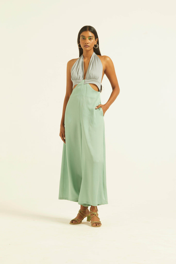 HALTER CUTOUT JUMPSUIT - dash and dot dash and dot