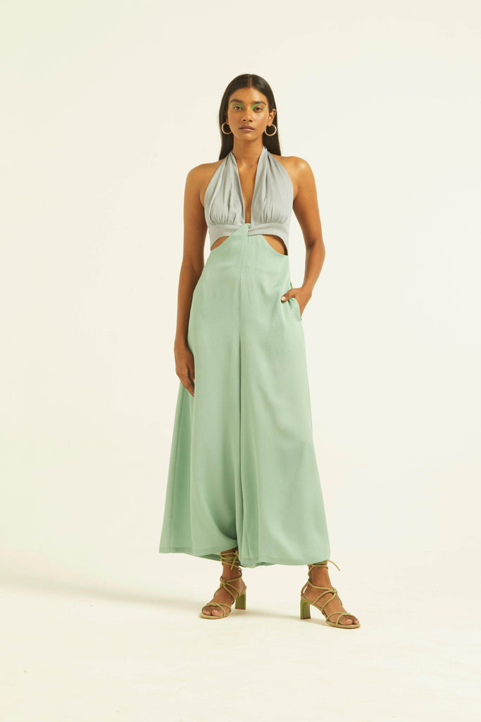 HALTER CUTOUT JUMPSUIT - dash and dot dash and dot