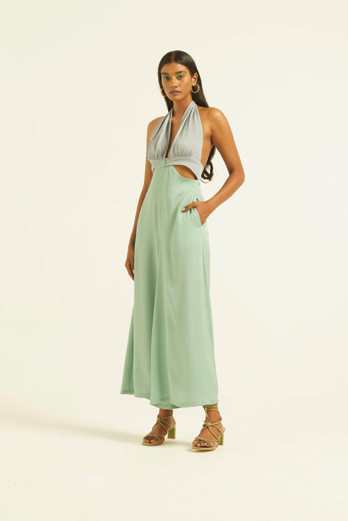 HALTER CUTOUT JUMPSUIT - dash and dot dash and dot