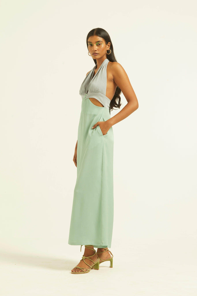 HALTER CUTOUT JUMPSUIT - dash and dot dash and dot