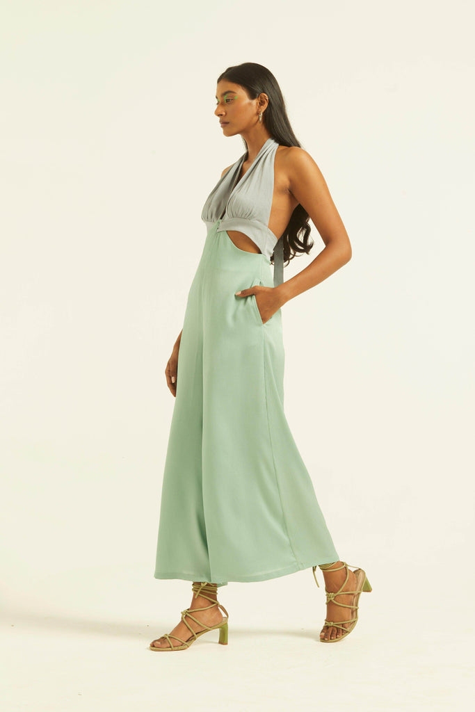 HALTER CUTOUT JUMPSUIT - dash and dot dash and dot