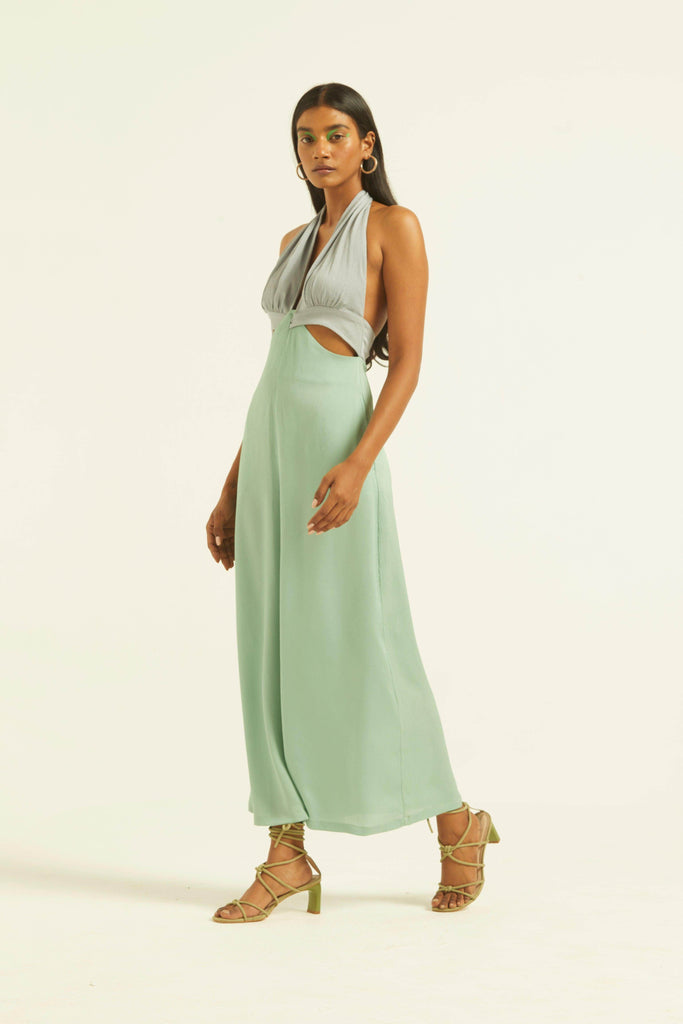 HALTER CUTOUT JUMPSUIT - dash and dot dash and dot