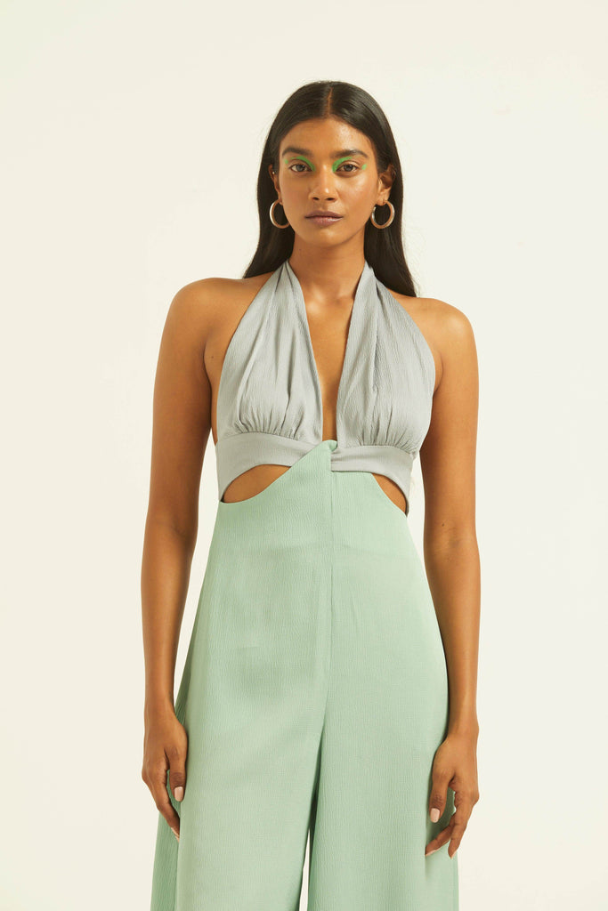 HALTER CUTOUT JUMPSUIT - dash and dot dash and dot