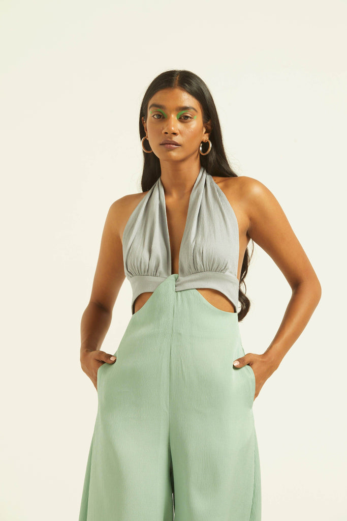 HALTER CUTOUT JUMPSUIT - dash and dot dash and dot