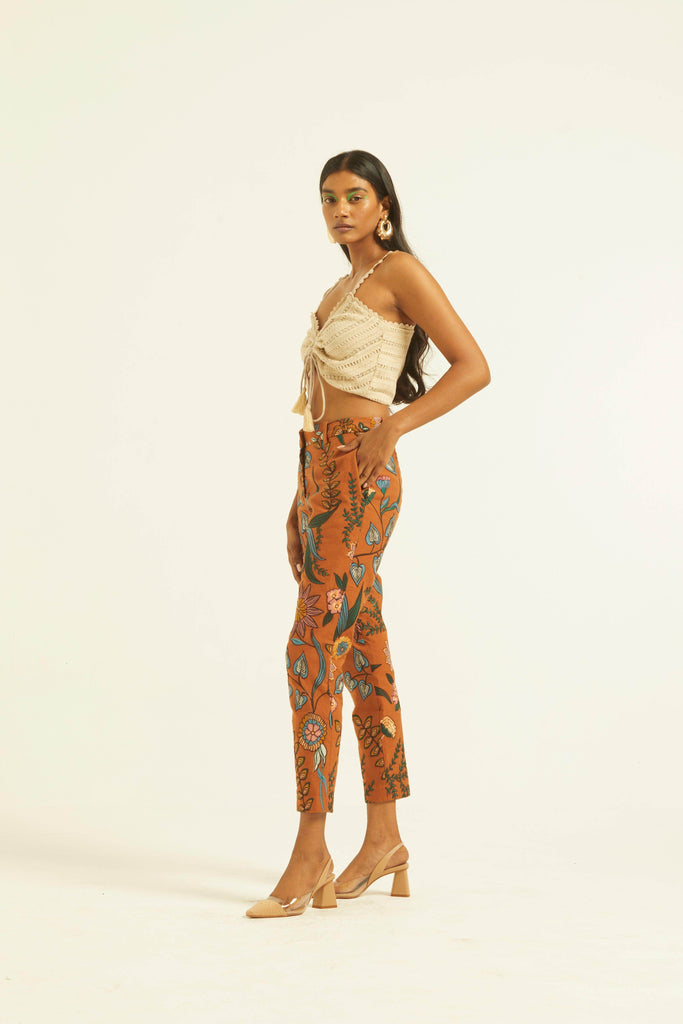 MUSTARD EMBROIDERED PANTS - dash and dot dash and dot
