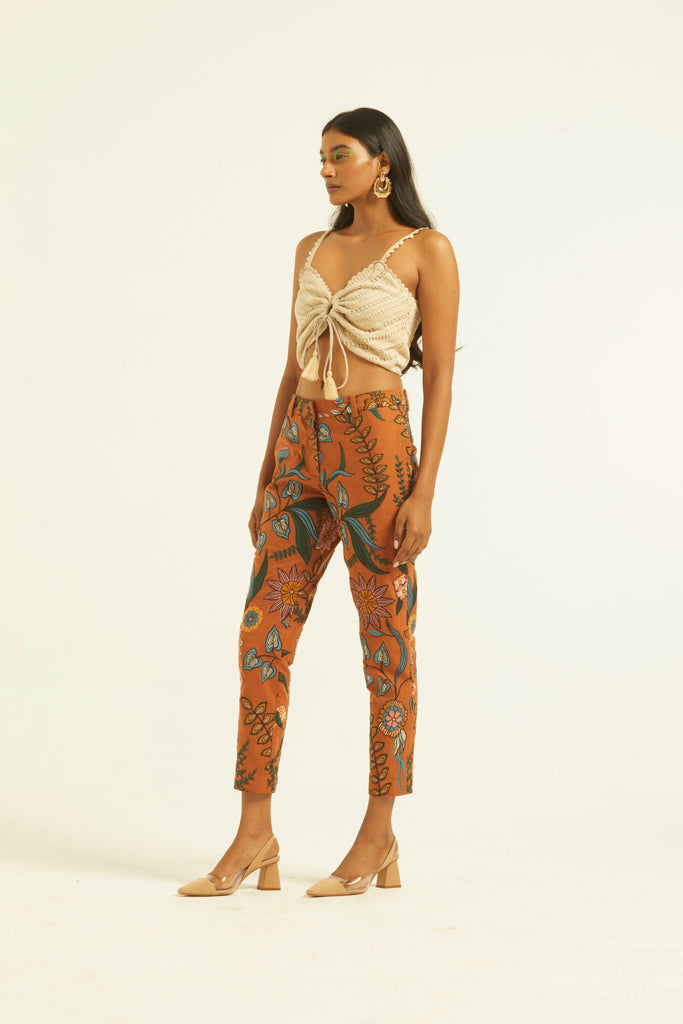 MUSTARD EMBROIDERED PANTS - dash and dot dash and dot