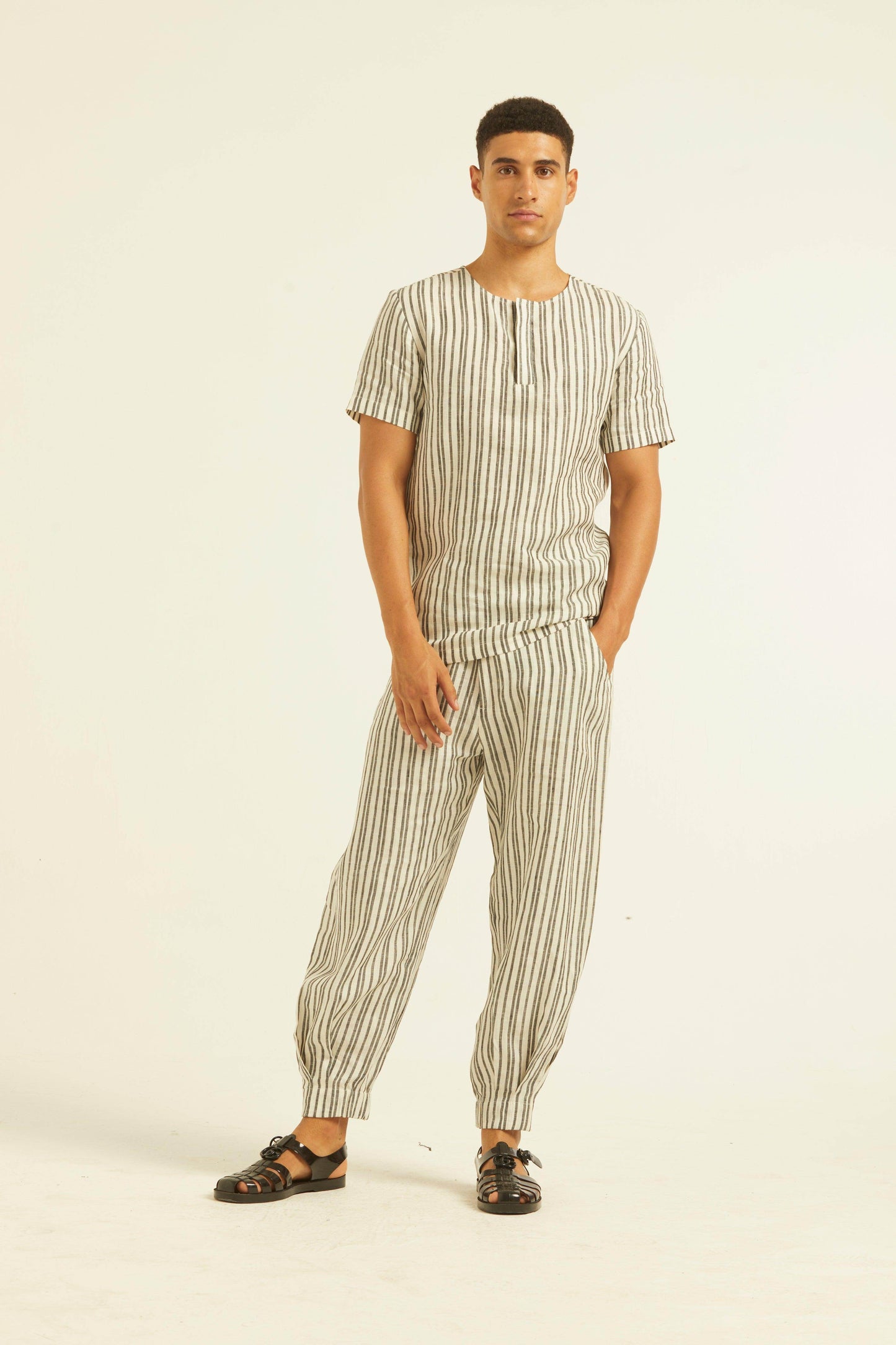 LINEN STRIPE SET - dash and dot