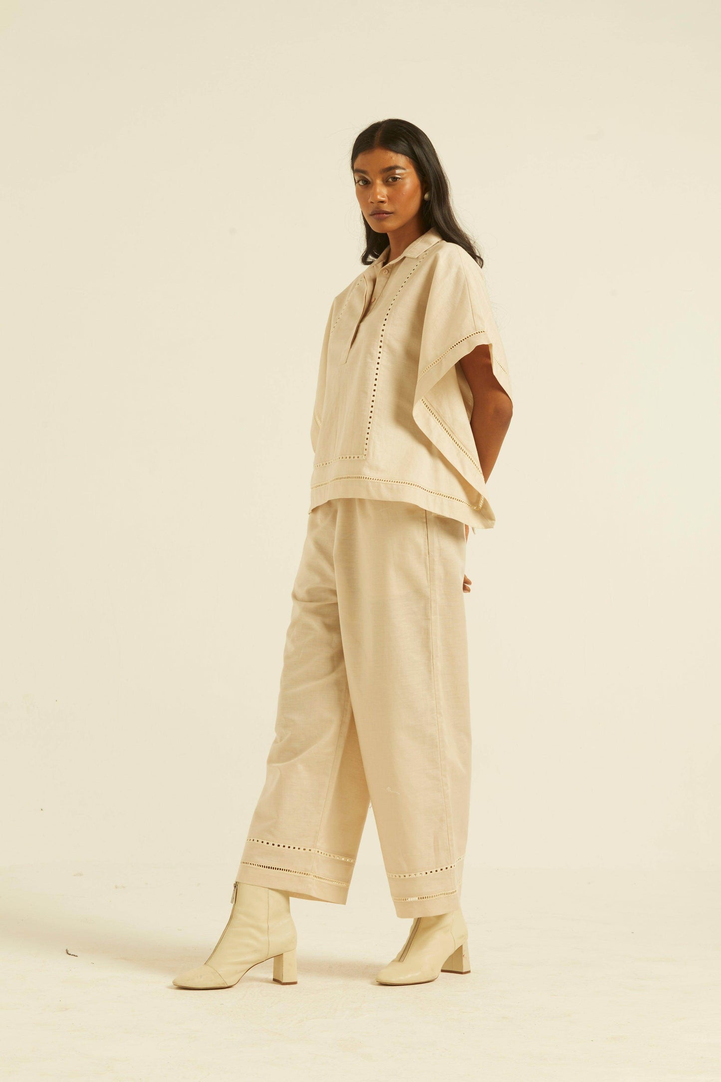 LINEN LACE PANTS - dash and dot