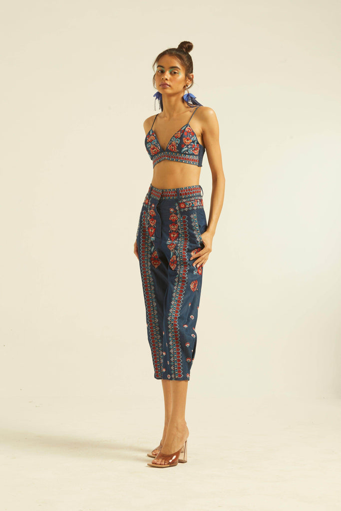 DENIM EMBROIDERED PANT - dash and dot dash and dot