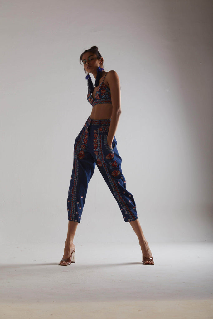 DENIM EMBROIDERED BRALETTE - dash and dot dash and dot