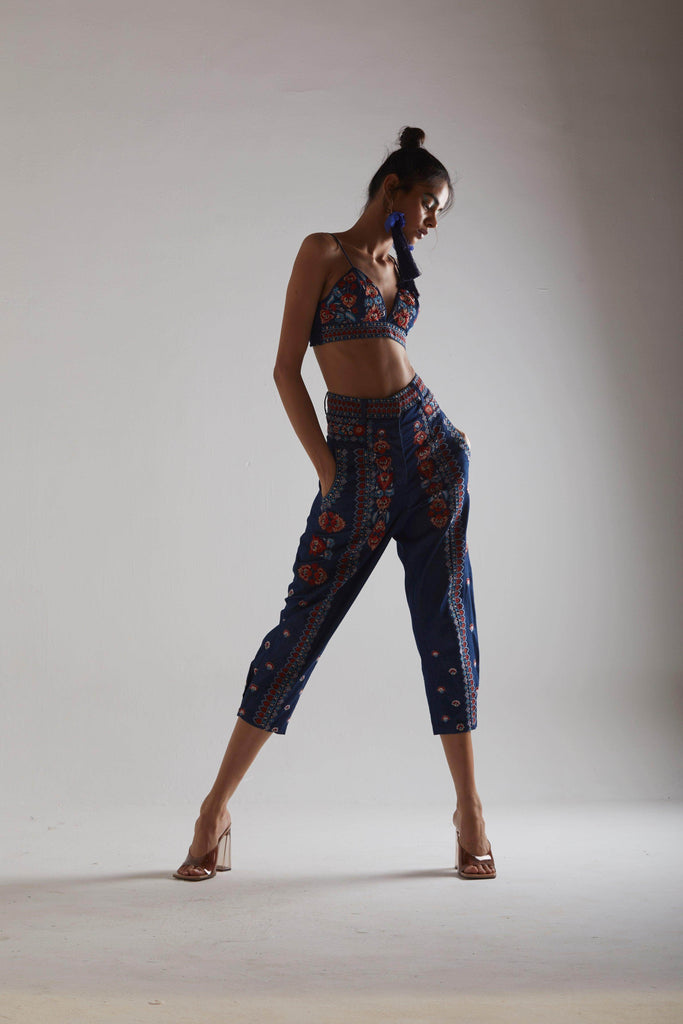 DENIM EMBROIDERED PANT - dash and dot dash and dot