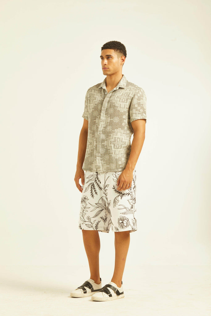 EMBROIDERED LONG SHORTS - dash and dot dash and dot