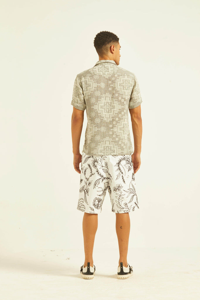 EMBROIDERED LONG SHORTS - dash and dot dash and dot