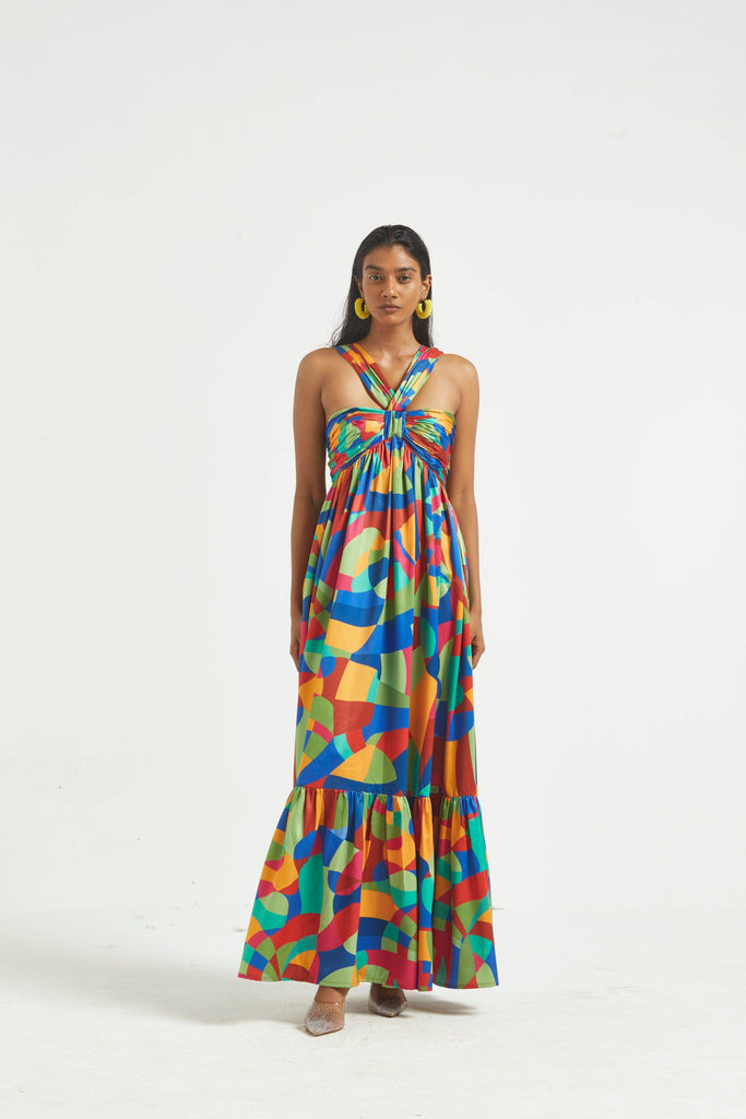 TIERED ABSTRACT MAXI - dash and dot dash and dot