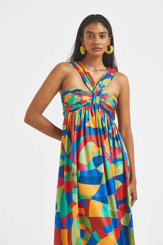 TIERED ABSTRACT MAXI - dash and dot dash and dot