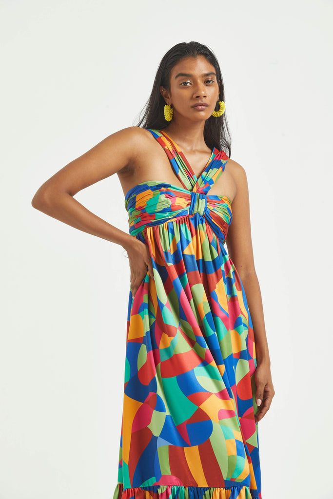 TIERED ABSTRACT MAXI - dash and dot dash and dot